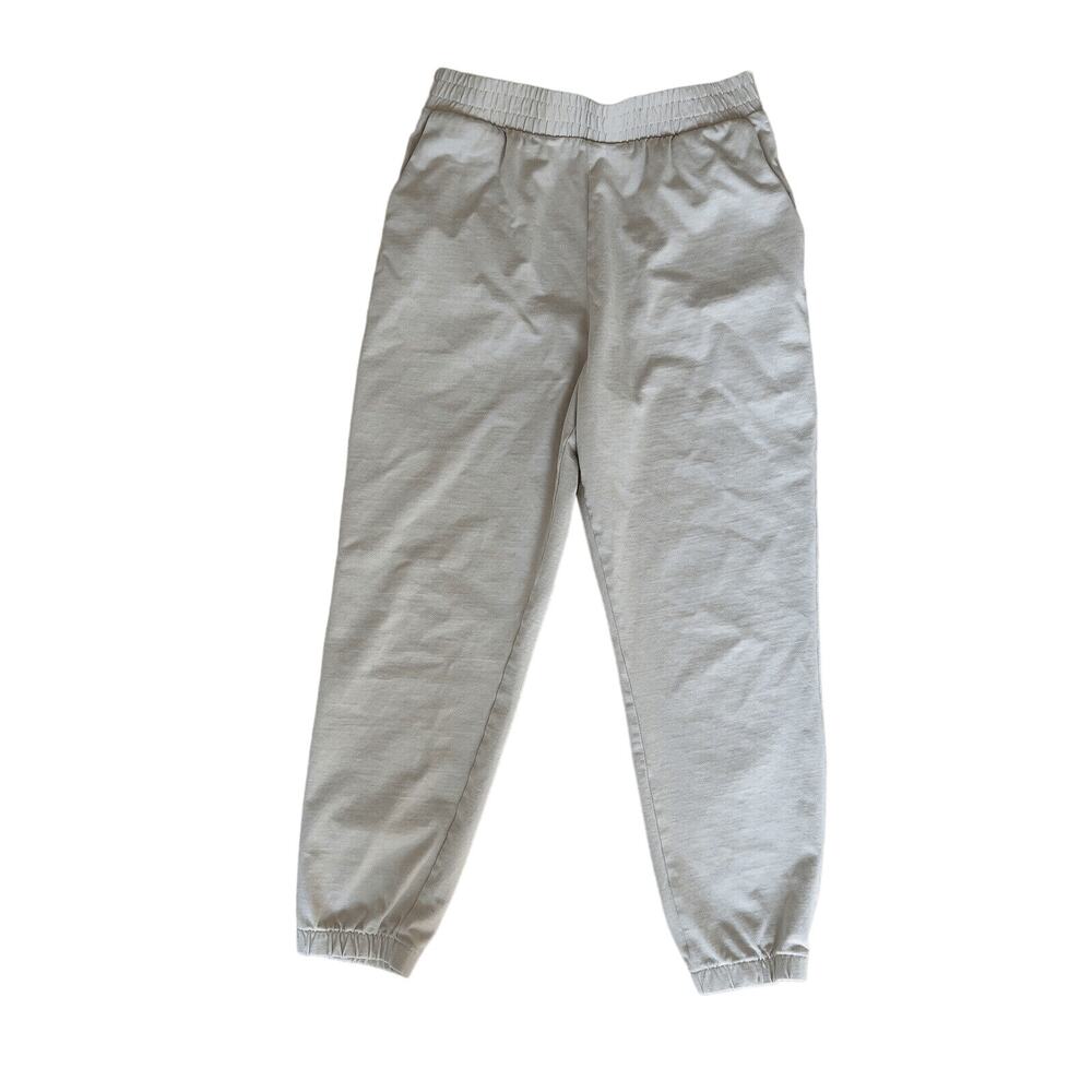 Zara Womens Cream Elastic Waistband High Rise Light Sweatpants Joggers Small